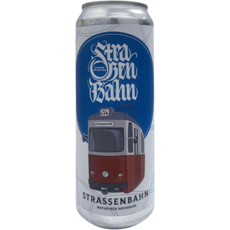Изображение товара Пиво Stamm Brewing Strassenbahn Weizen 1 нефильтрованное 4.5%, 450мл