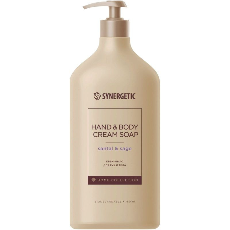 Изображение товара Крем-мыло Synergetic сандал-шалфей для рук и тела 750мл натуральное чистящее средство