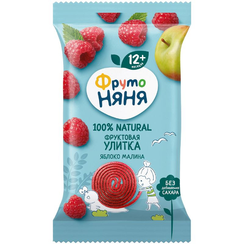 Изображение товара Детское перекусное пюре ФрутоНяня яблоко-малина без сахара 15 г