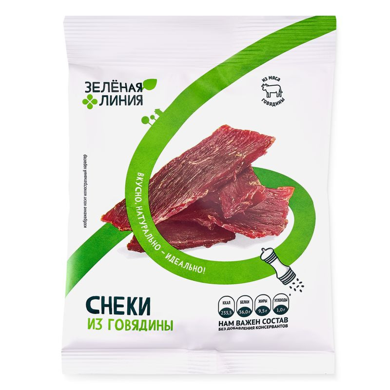 Изображение товара Снеки из говядины Зелёная Линия, 40г
