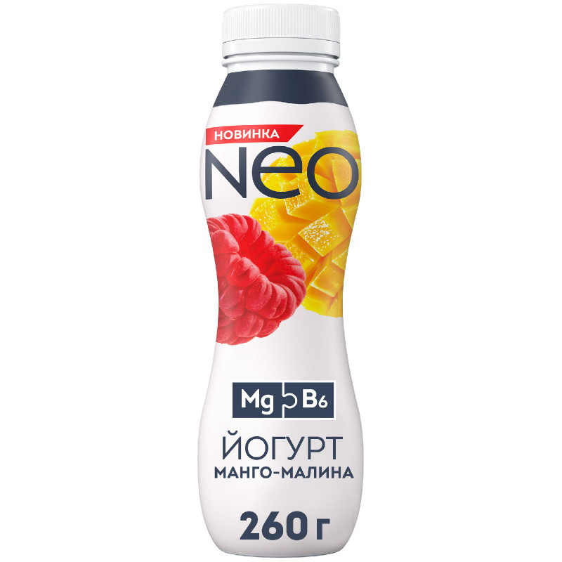 Изображение товара Йогурт Neo Манго-Малина обогащенный магнием и витамином В6 1.5%, 260г
