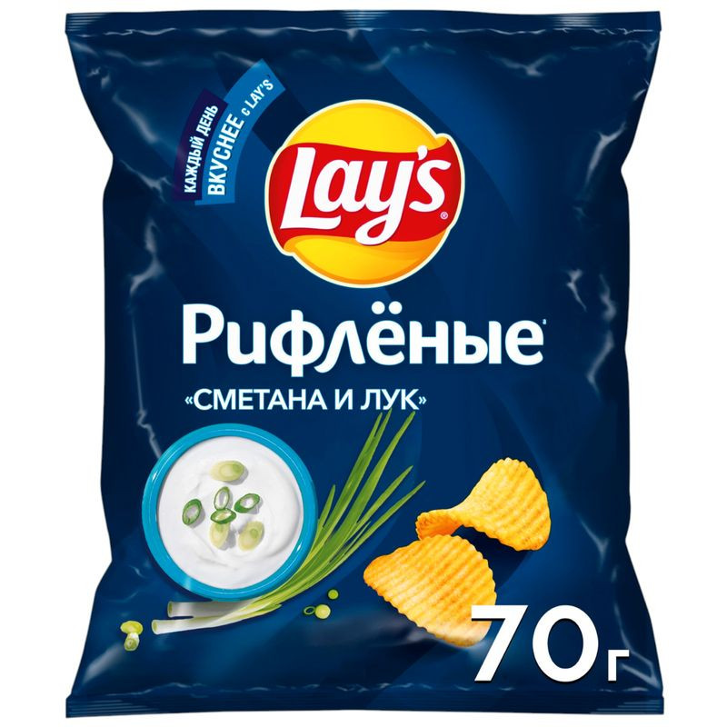 Изображение товара Картофельные чипсы Lay's со вкусом сметаны и лука 70 г
