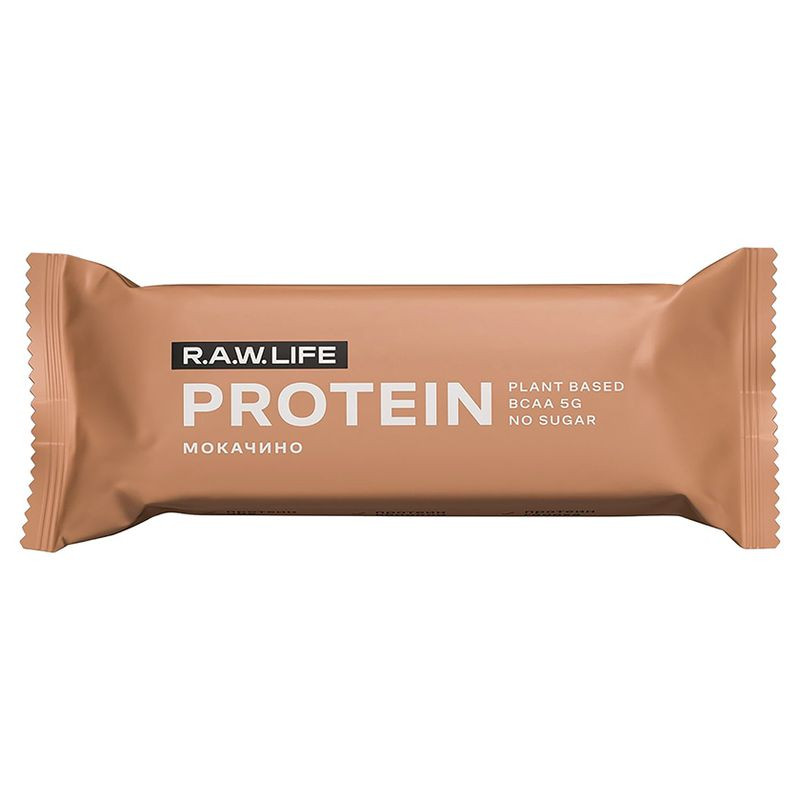 Изображение товара Протеиновый Батончик R.A.W. Life Мокачино 43г натуральный источник белка и энергии