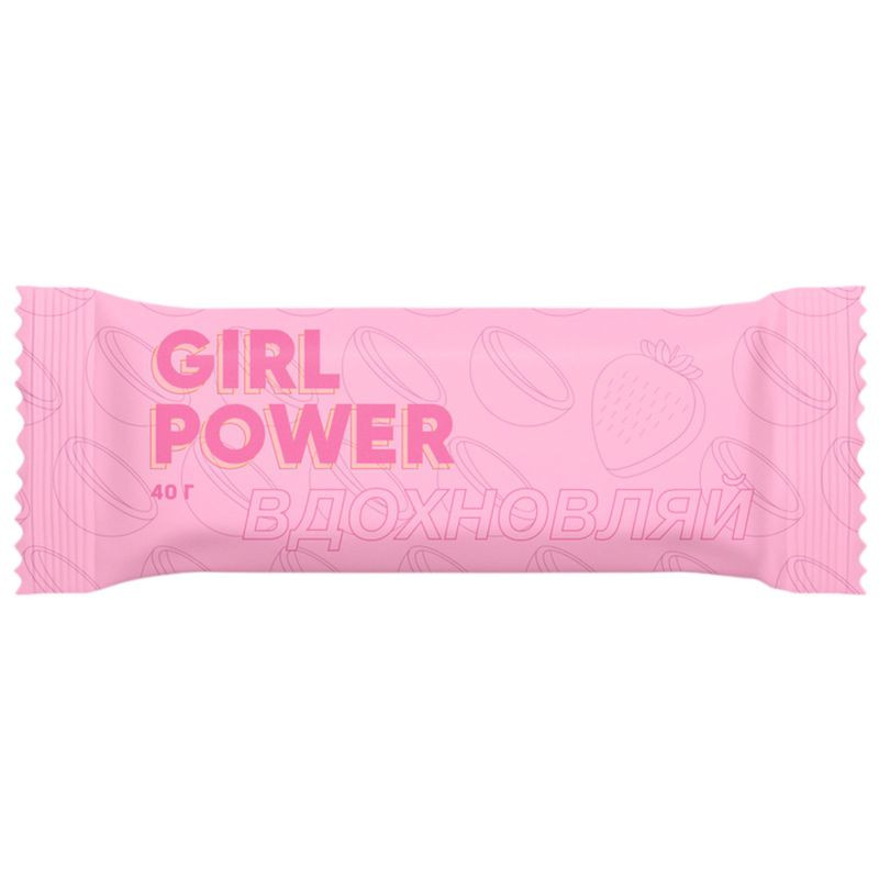 Изображение товара Батончик Girl Power Кокос-клубника в белой глазури 40г