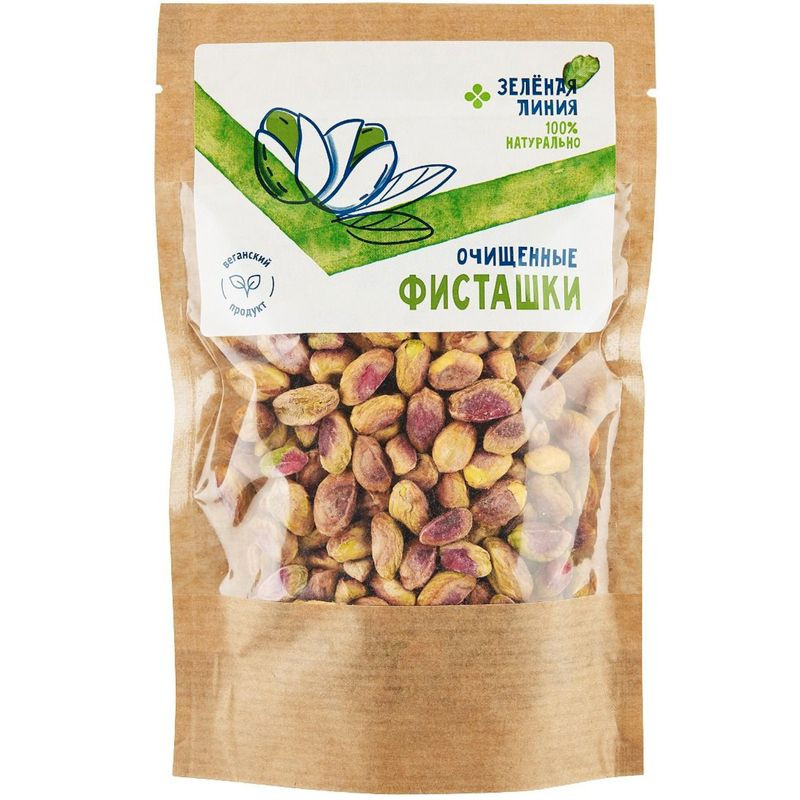 Изображение товара Фисташки очищенные сушеные Зелёная Линия 100г натуральный продукт