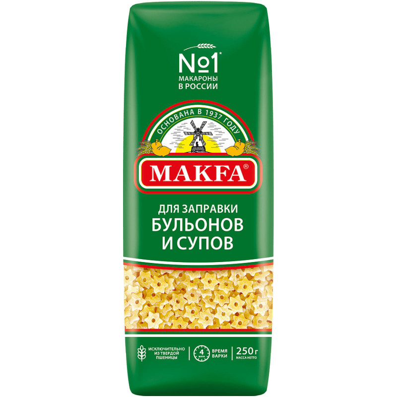 Изображение товара Макароны Makfa звёздочки группа А высший сорт, 250г