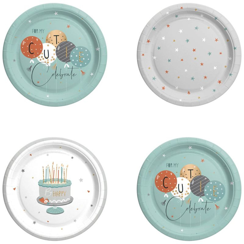 Изображение товара Бумажные тарелки 18 см в ассортименте - 6 шт