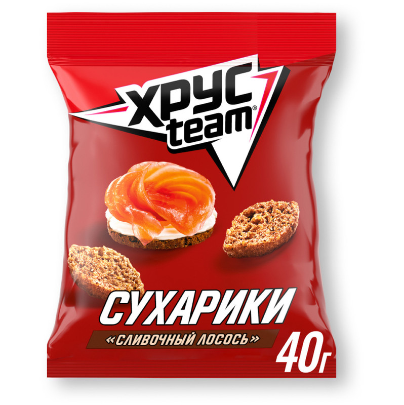 Изображение товара Сухарики Хрусteam Сливочный Лосось, 40г