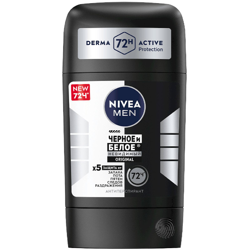 Изображение товара Антиперспирант Nivea Men Черное и Белое Невидимый Original стик, 50мл
