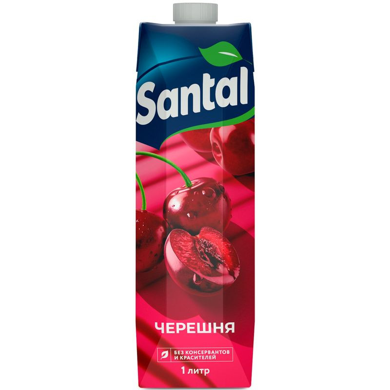 Изображение товара Нектар Santal черешневый 1л натуральный фруктовый напиток без искусственных добавок