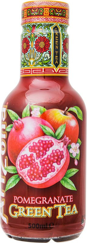 Изображение товара АриЗона Зелёный чай со вкусом граната 500 мл освежающий напиток