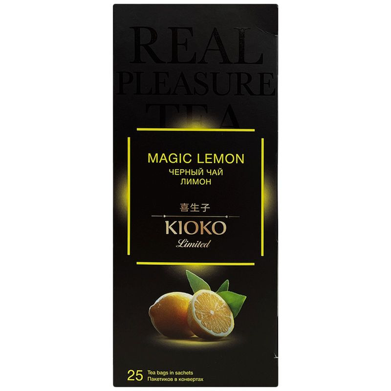 Изображение товара Чай Kioko Magic Lemon с лимоном черный 25х2 г - ароматизированный напиток
