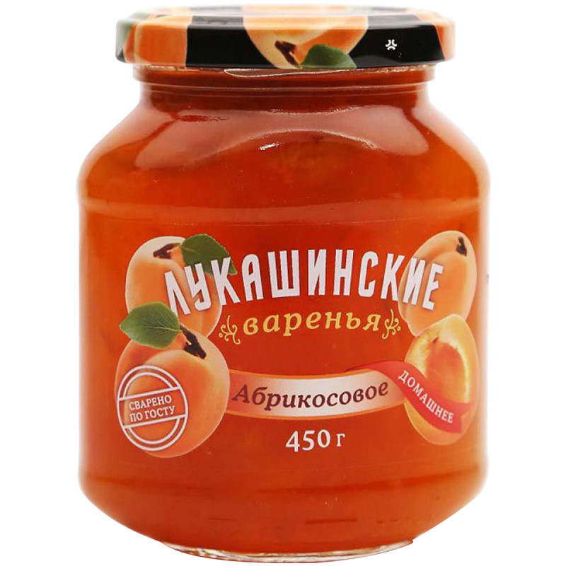 Изображение товара Варенье Лукашинские абрикосовое 450 г - натуральное лакомство