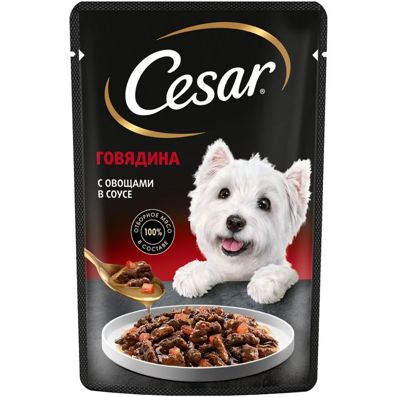 Изображение товара Влажный корм Cesar для взрослых собак с говядиной и овощами 85 г