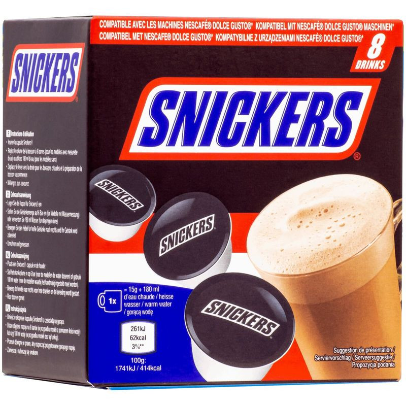 Изображение товара Горячий шоколад Snickers в капсулах, 120г - Вкусный и Удобный Напиток