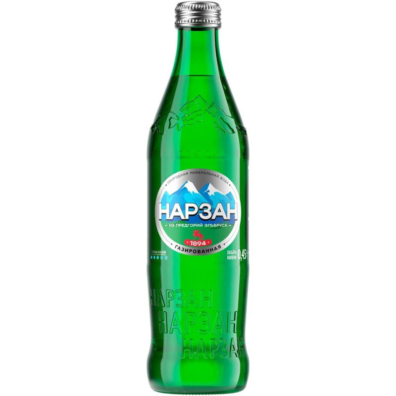 Изображение товара Нарзан минеральная газированная вода 450 мл природный состав