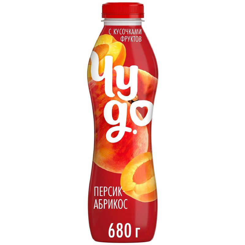Изображение товара Питьевой йогурт Чудо Персик-абрикос 680г 1.9%