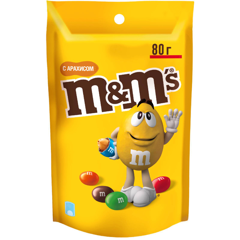 Изображение товара Конфеты M&M's драже с арахисом и молочным шоколадом, 80г