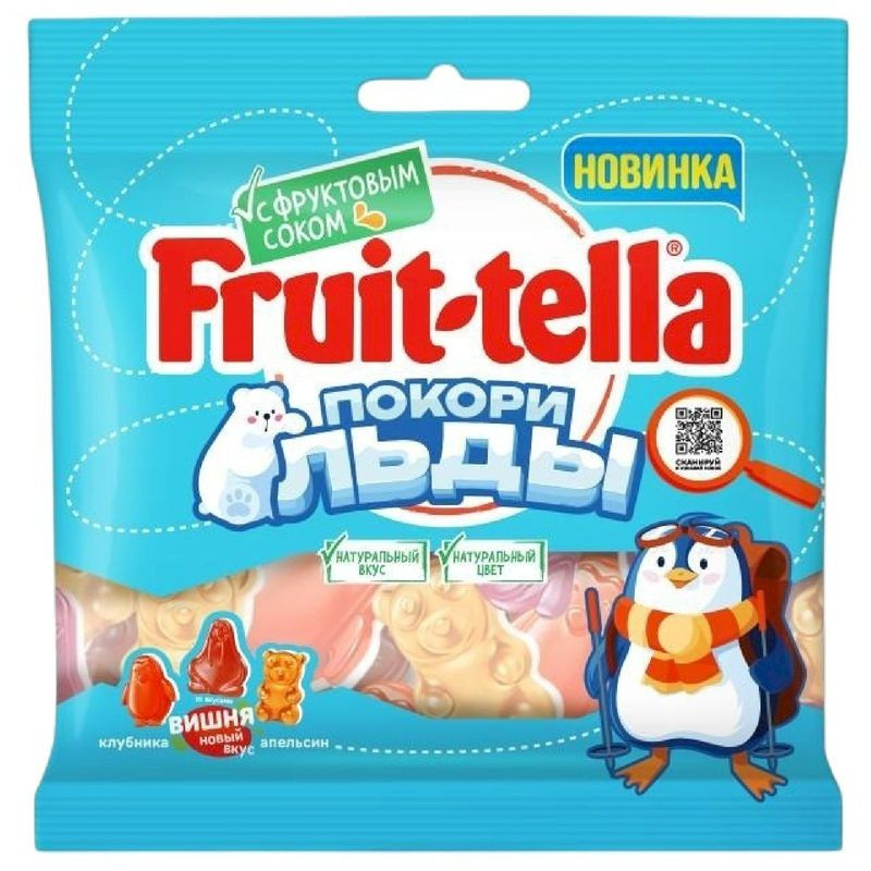Изображение товара Жевательный конфеты Fruit-Tella Покори Льды клубника-вишня-апельсин 100 г