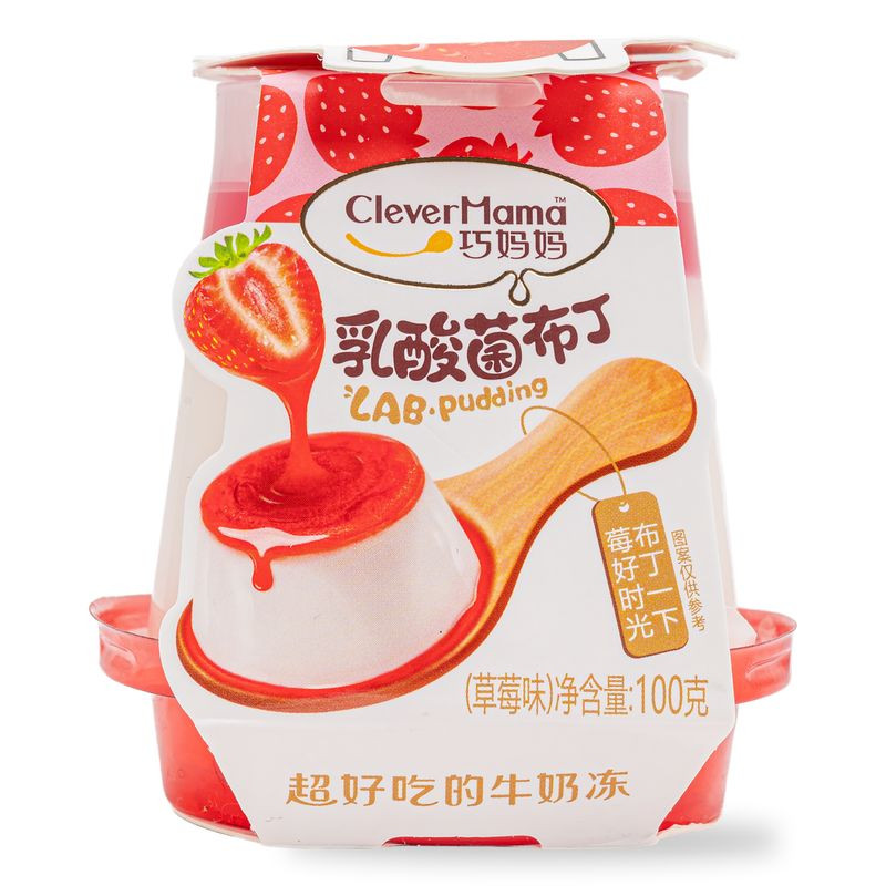 Изображение товара Пудинг CLEVERMAMA со вкусом клубники с лактобактериями 100г полезный десерт