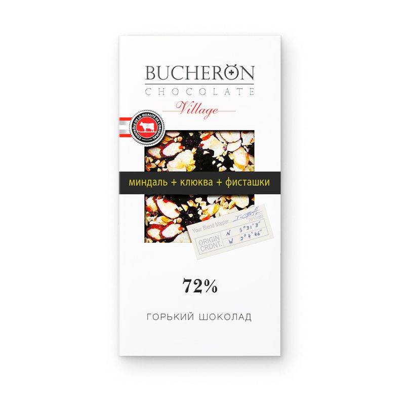 Изображение товара Шоколад Bucheron Village горький миндаль-клюква-фисташка 85г