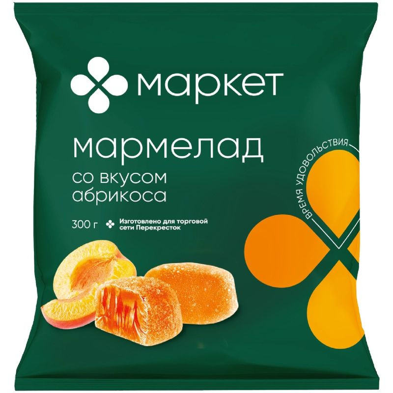 Изображение товара Мармелад желейный со вкусом абрикоса Маркет 300г натуральное лакомство