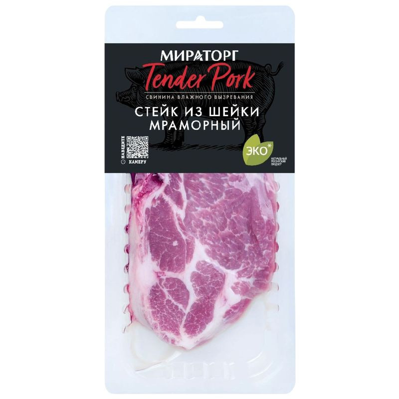 Изображение товара Стейк свиной Мираторг Tender Pork из шейки мраморный на кости 280г