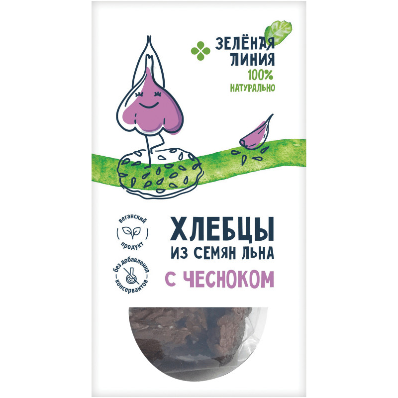 Изображение товара Хлебцы с чесноком Зелёная Линия, 60г