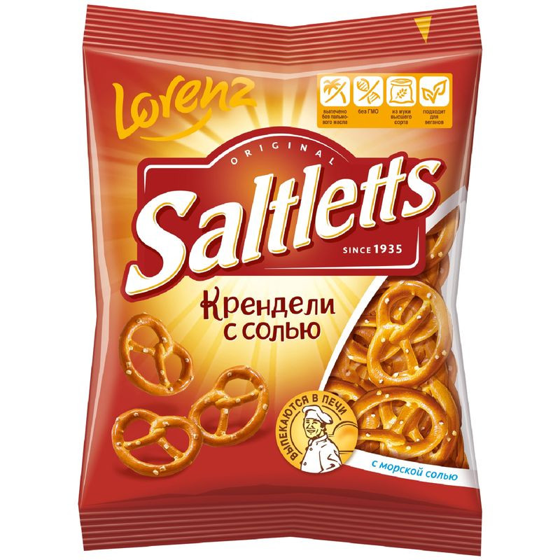Изображение товара Мини-крендели Saltletts классические с солью 60г Россия