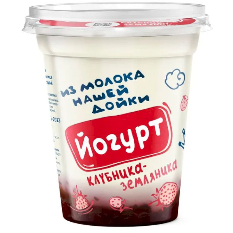 Изображение товара Йогурт Из Молока Нашей Дойки Клубника-Земляника 330г
