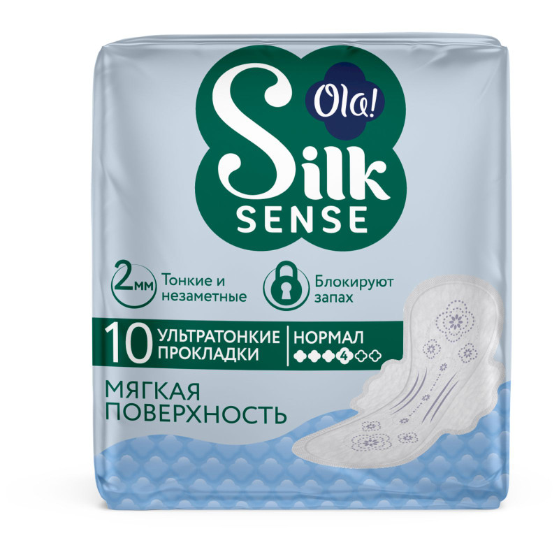 Изображение товара Прокладки Ola Silk Sense Мягкий шелк женские гигиенические ультратонкие, 10шт