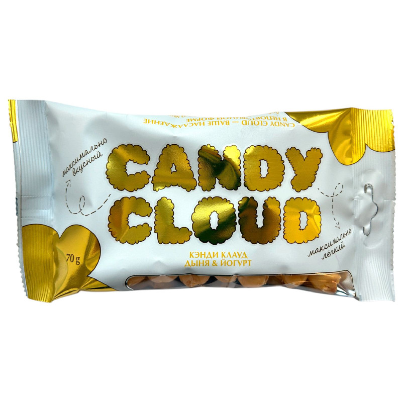 Изображение товара Драже Candy Cloud Попкорн карамельный в белой шоколадной глазури со вкусом йогурта и дыни, 70г