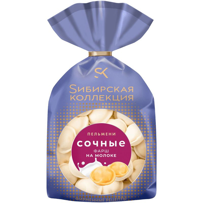 Изображение товара Пельмени Сибирская Коллекция Сочные с фаршем на молоке 700г замороженные
