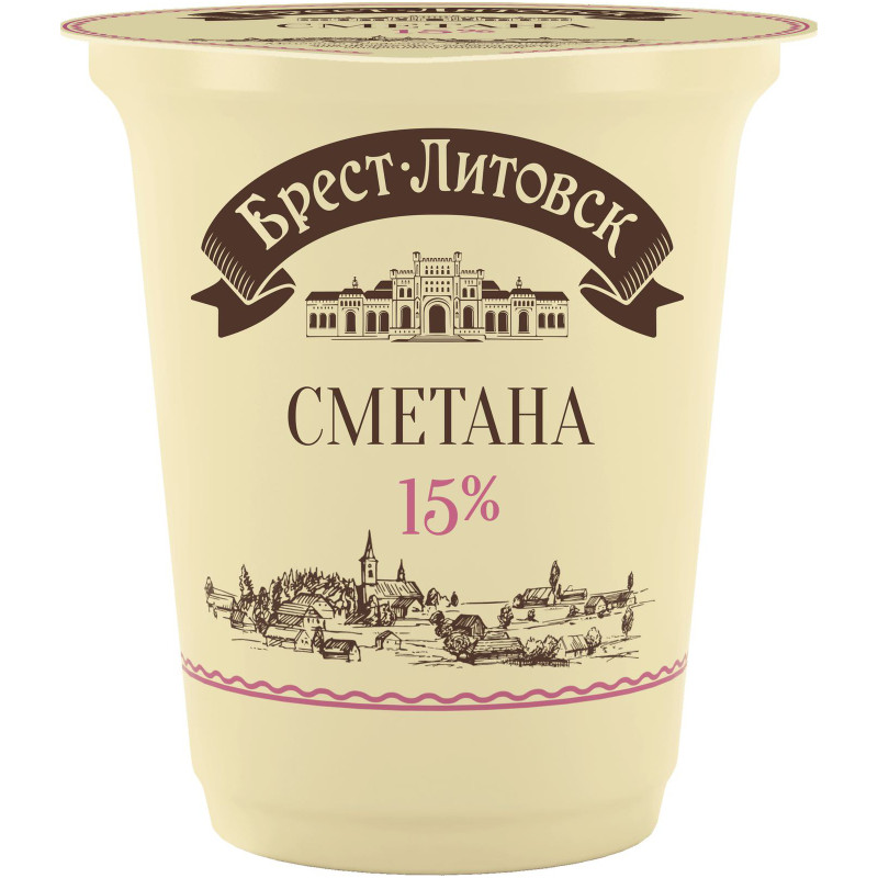 Изображение товара Сметана Брест-Литовск 15%, 300г