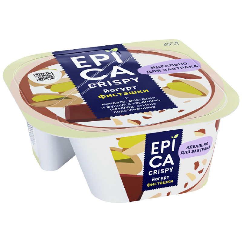 Изображение товара Йогурт Epica Crispy фисташки 10.5%, 140г