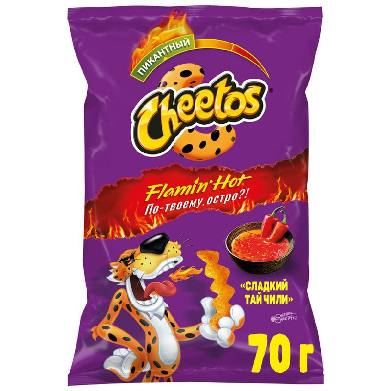 Изображение товара Кукурузные снеки Cheetos со вкусом сладкий тай чили 70 г