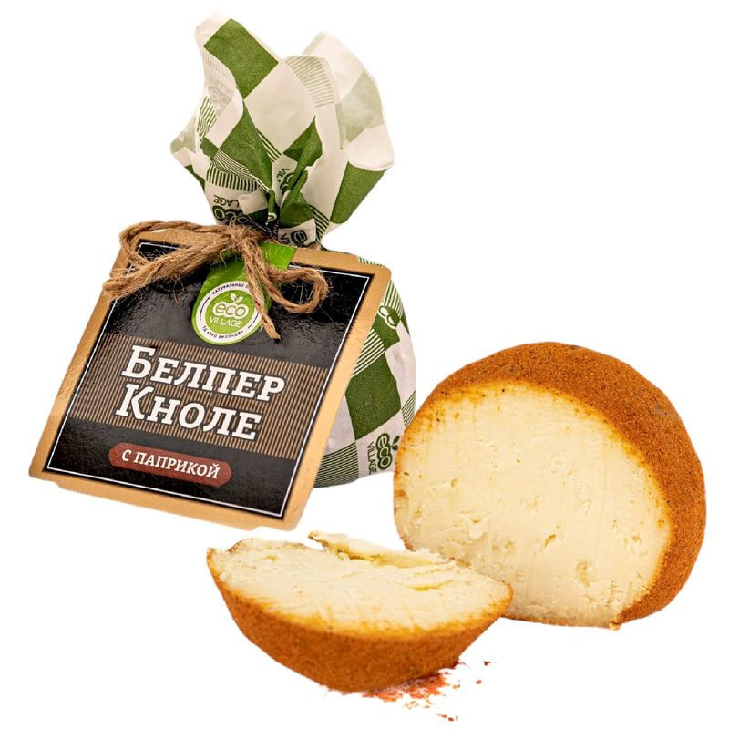 Изображение товара Сыр Eco Village Белпер Кноле с паприкой 45% 100г натуральный твердый сыр в бруске