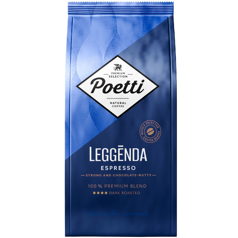 Изображение товара Кофе Poetti Leggenda Espresso натуральный жареный в зёрнах, 1кг