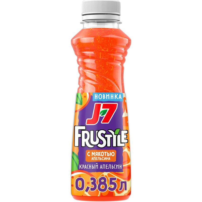 Изображение товара Детский сок J7 Frustyle апельсин 385 мл натуральный безопасный напиток
