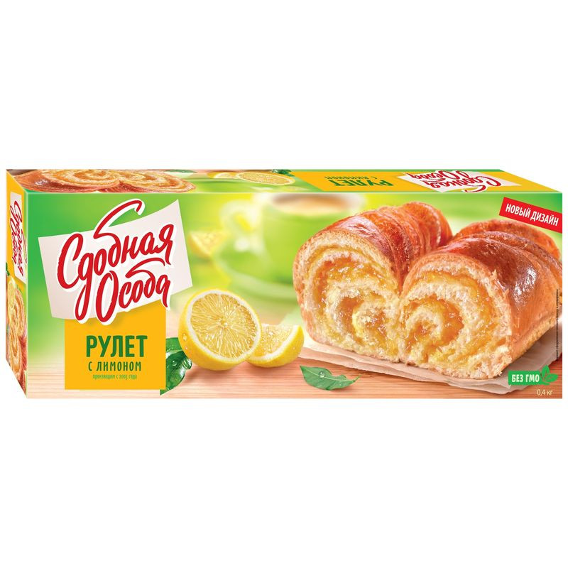 Изображение товара Рулет Сдобная Особа с лимоном 400г - цитрусовый десерт из натуральных ингредиентов