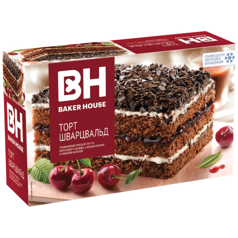Изображение товара Торт бисквитный Baker House Шварцвальд, 350г