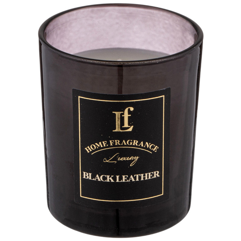 Изображение товара Свеча Lefard Black Leather ароматизированная в стакане, 6х7.5см