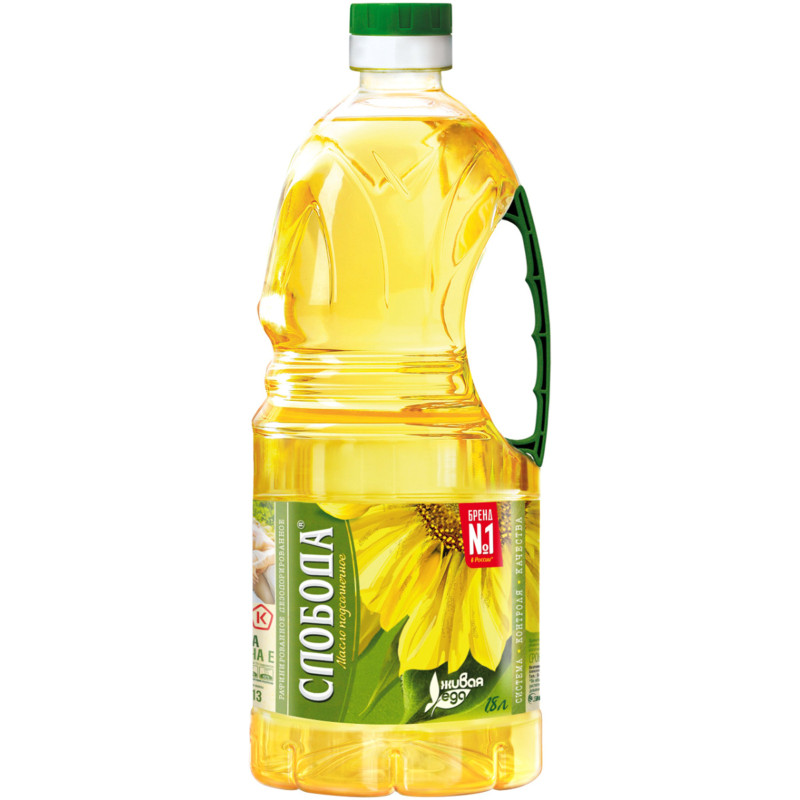 Изображение товара Масло подсолнечное Слобода рафинированное, 1.8л