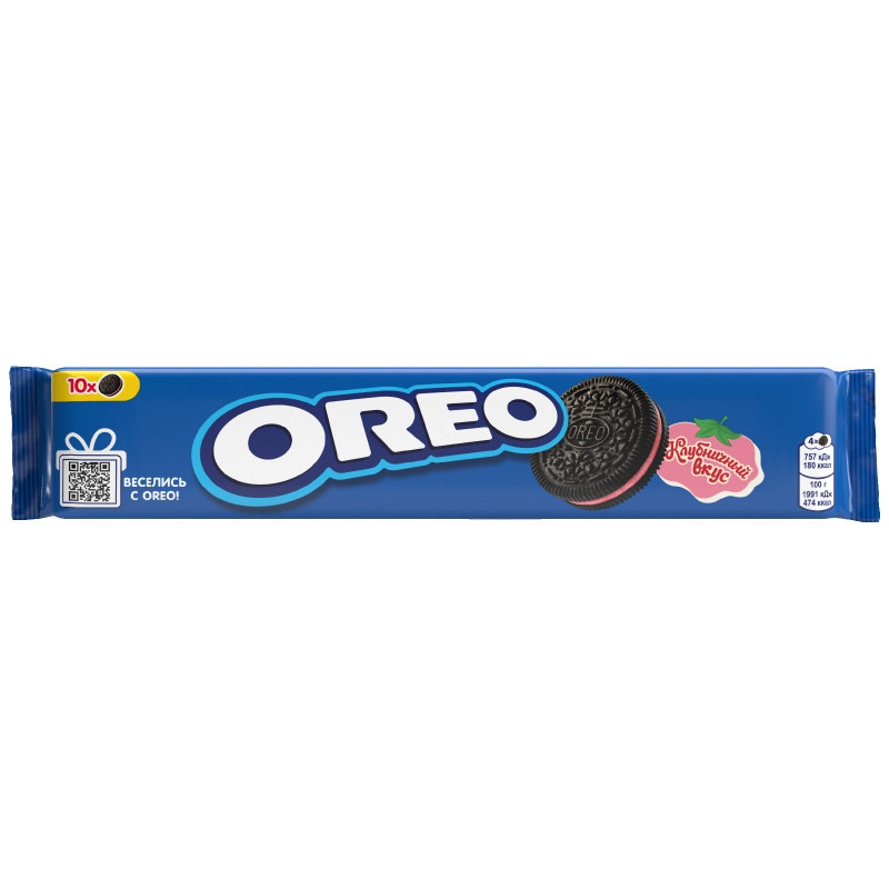 Изображение товара Печенье Oreo с какао и начинкой со вкусом клубники, 95г