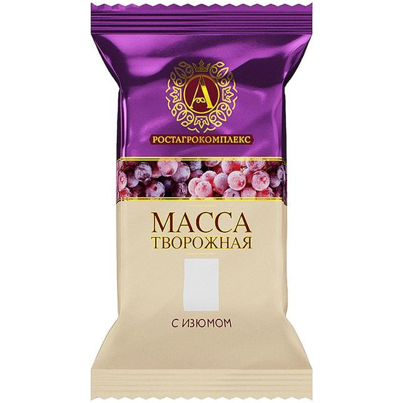 Изображение товара Творожная масса А.Ростагрокомплекс с изюмом 20%, 180г