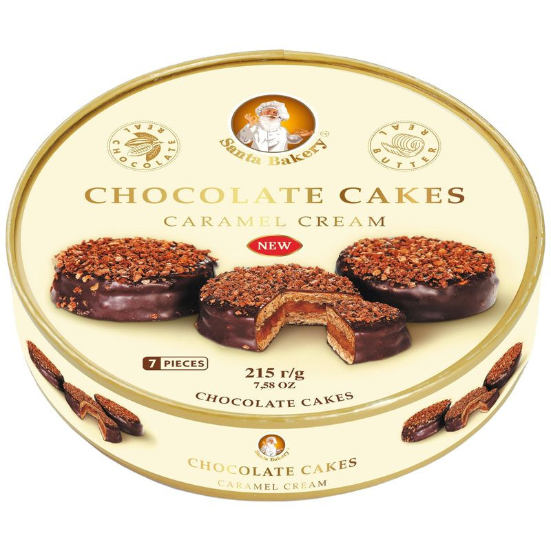 Изображение товара Пирожные Santa Bakery Chocolate Cakes с карамельным кремом, 215г