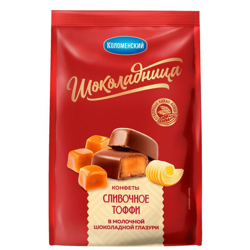 Изображение товара Конфеты Шоколадница Тоффи из мягкой карамели сливочные в шоколаде 160г
