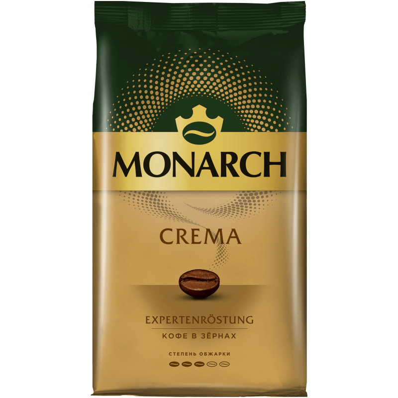 Изображение товара Кофе Monarch Crema натуральный жареный в зёрнах, 1кг
