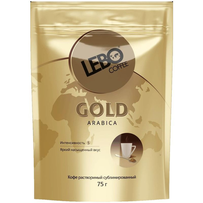 Изображение товара Lebo Gold растворимый сублимированный кофе 75 г - насыщенный вкус и аромат