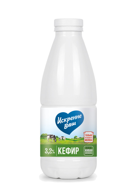 Изображение товара Кефир Искренне Ваш 3.2%, 930мл